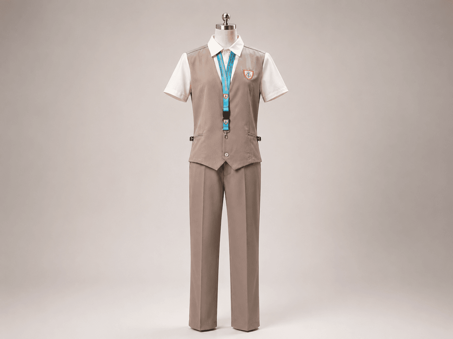 College of Subic Montessori regular uniform displayed on a mannequin